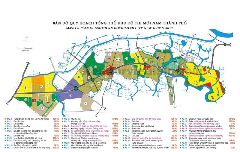 Tổng hợp thông tin và bản đồ quy hoạch Nam Sài Gòn