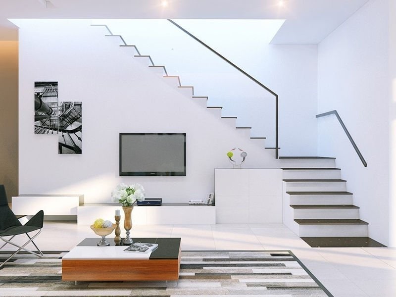 thiết kế cầu thang nhà hẹp