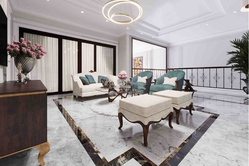 đá granite trắng vân mây