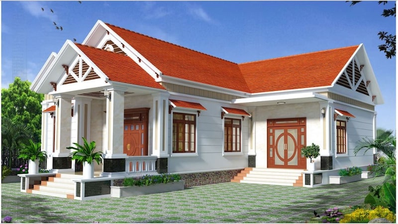 nhà cấp 4 mái thái chữ l